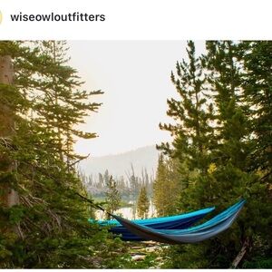 NWT Wise Owl Double Camping Hammock - Blue and Gray